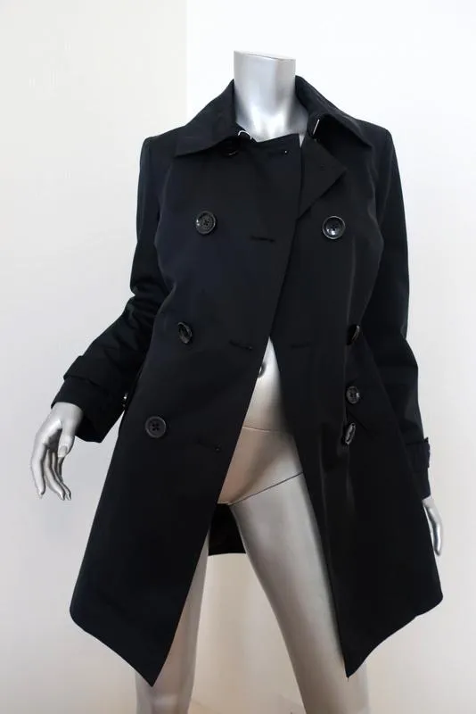 MICHAEL Michael Kors Trench Coat Black Size Small Double Breasted Jacket