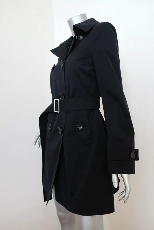 MICHAEL Michael Kors Trench Coat Black Size Small Double Breasted Jacket