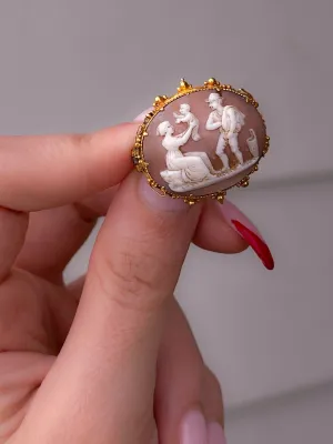 Mid 19th-Century Picture Cameo in 15k