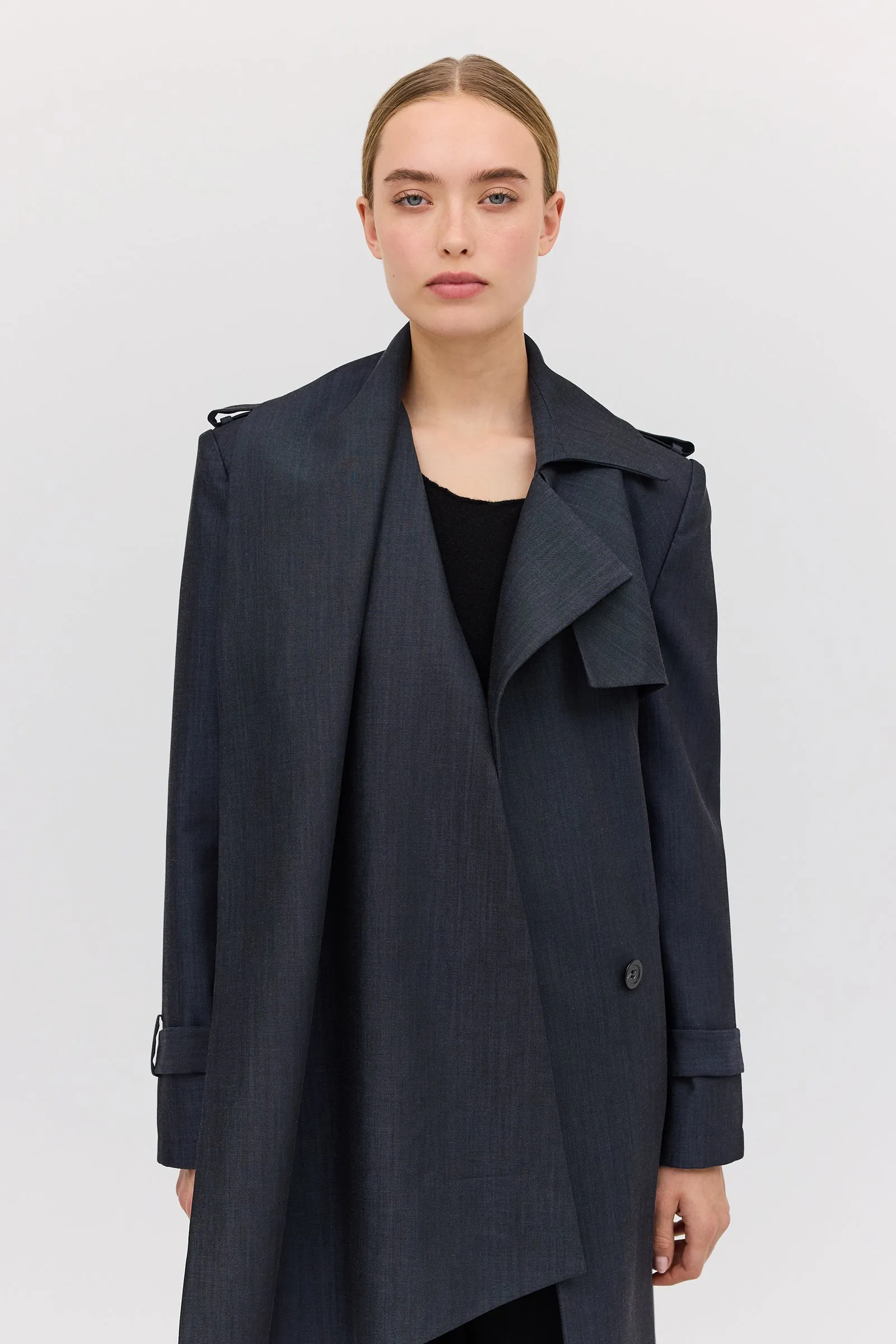 MIDNIGHT SUITING VEIL TRENCH