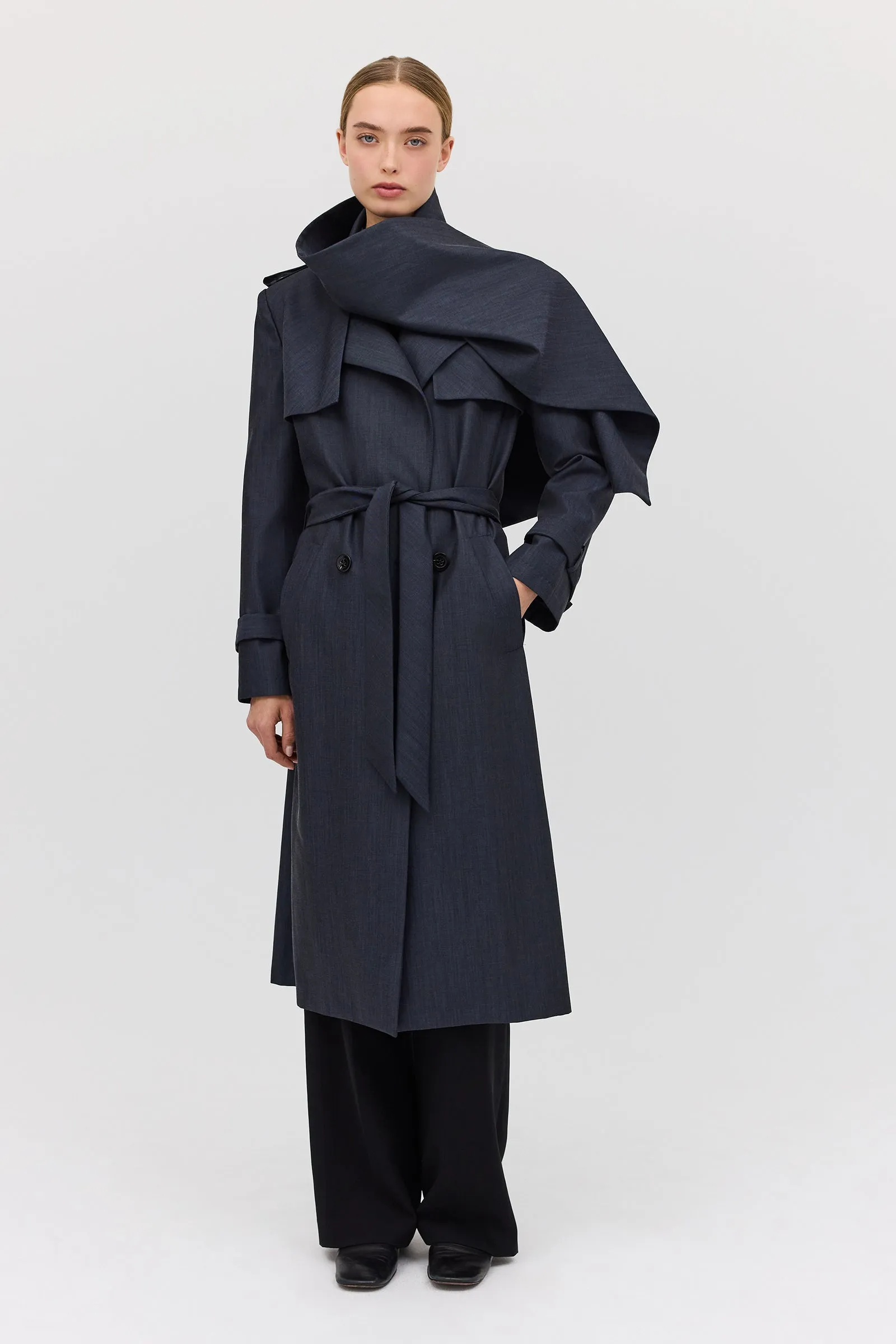 MIDNIGHT SUITING VEIL TRENCH