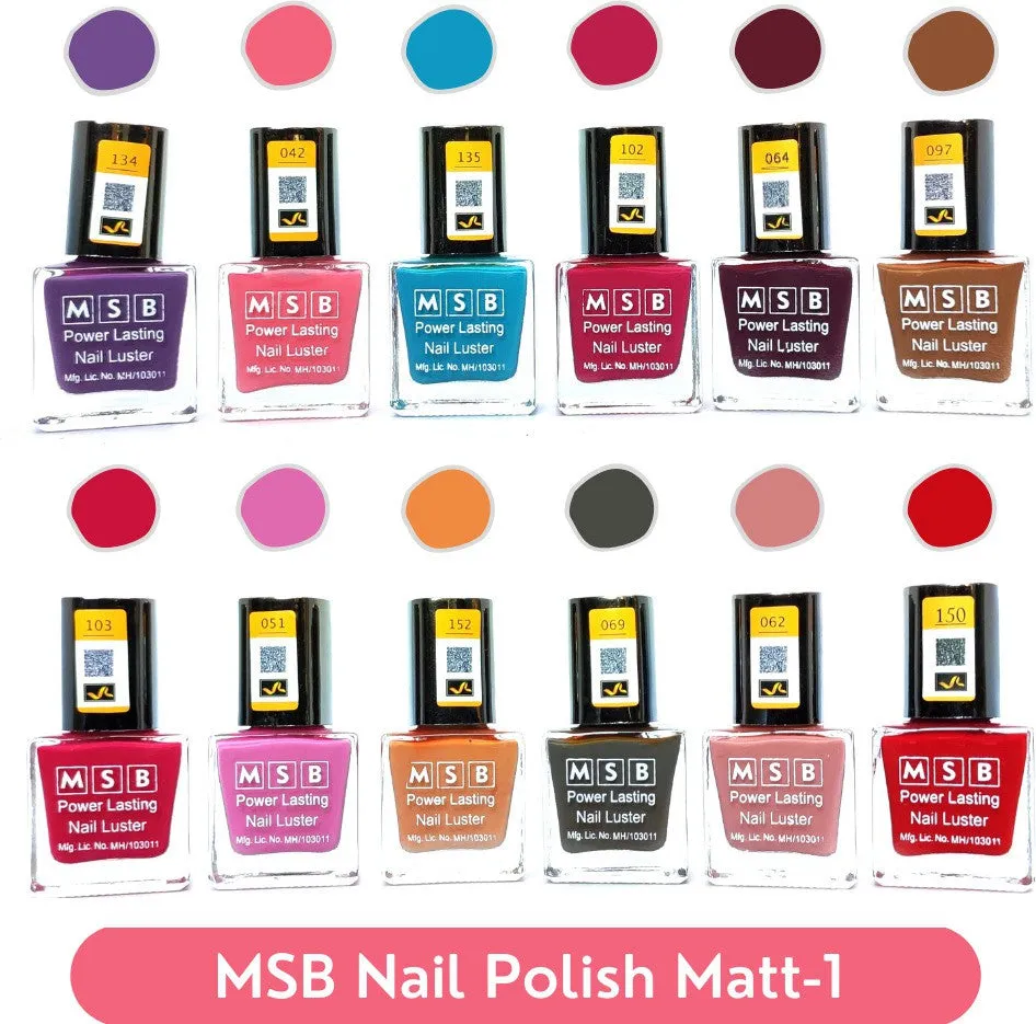 MSB Assorted Nail Polish (Pack of 12, 8ML Each)