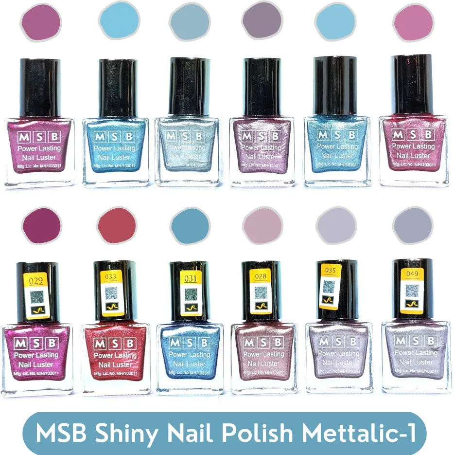 MSB Mattalic- 1 Nail Polish (Pack of 12, 8ML Each)