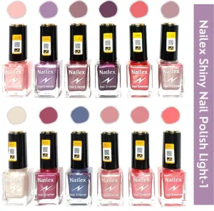 Nailex Shiny Light- 2 Nail Polish (Pack of 12, 9.9ML Each)
