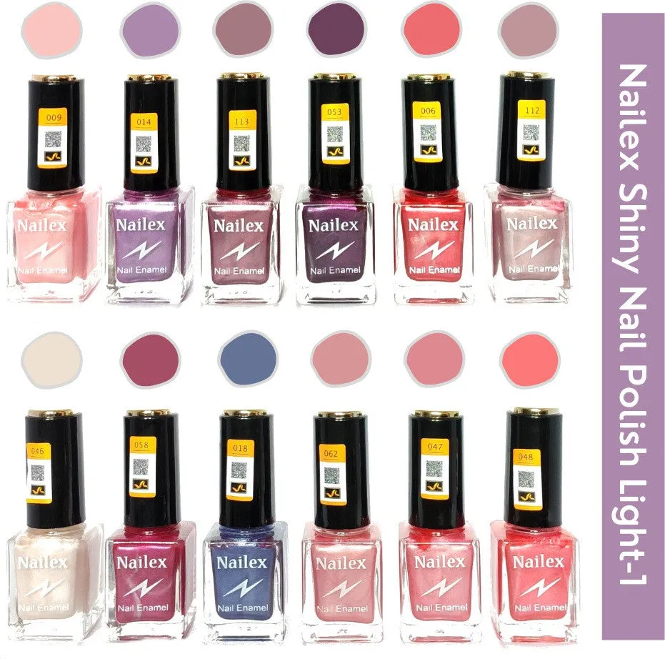 Nailex Shiny Light- 2 Nail Polish (Pack of 12, 9.9ML Each)