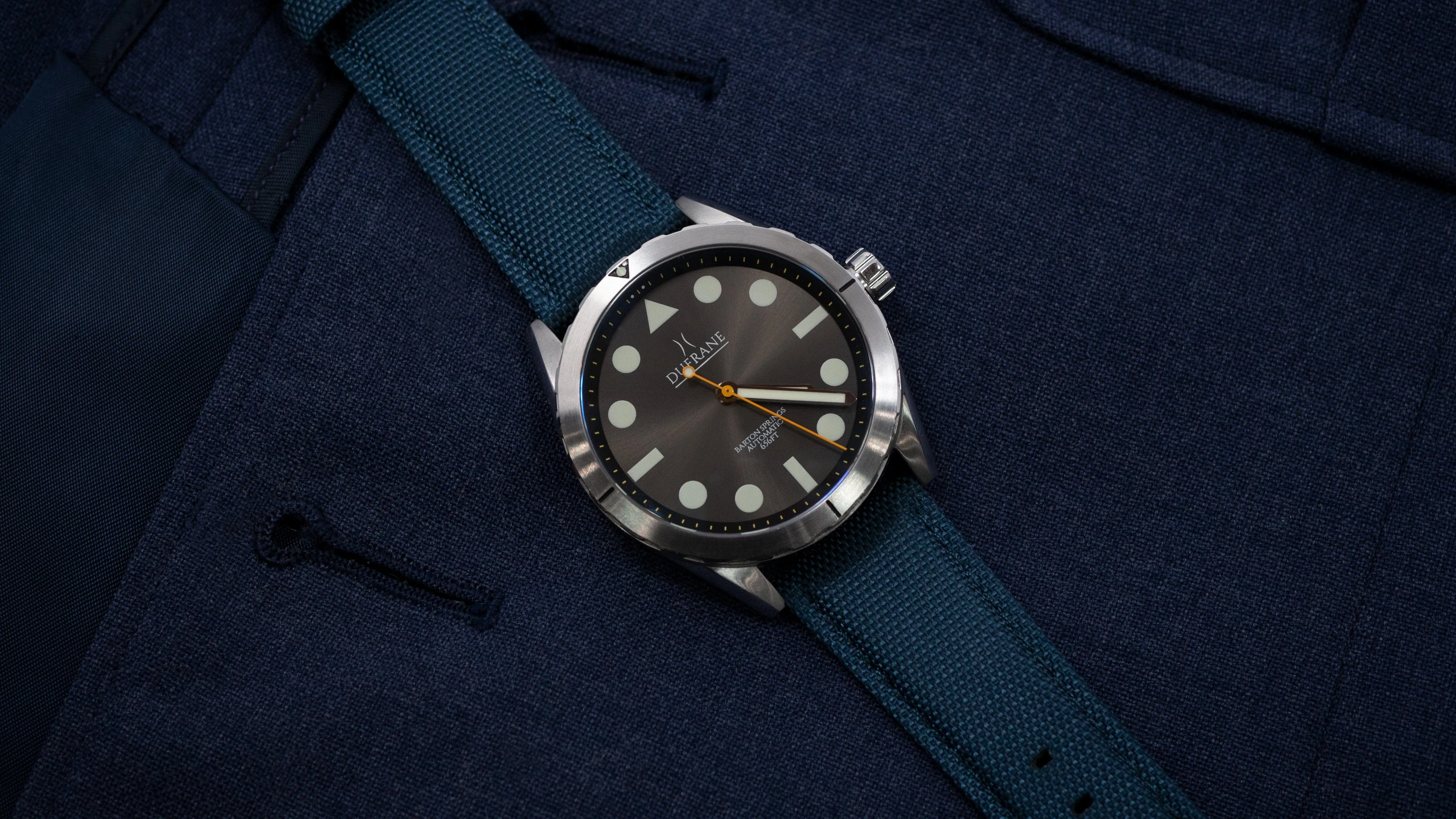 Navy Blue Sailcloth Quick Release Watch Band
