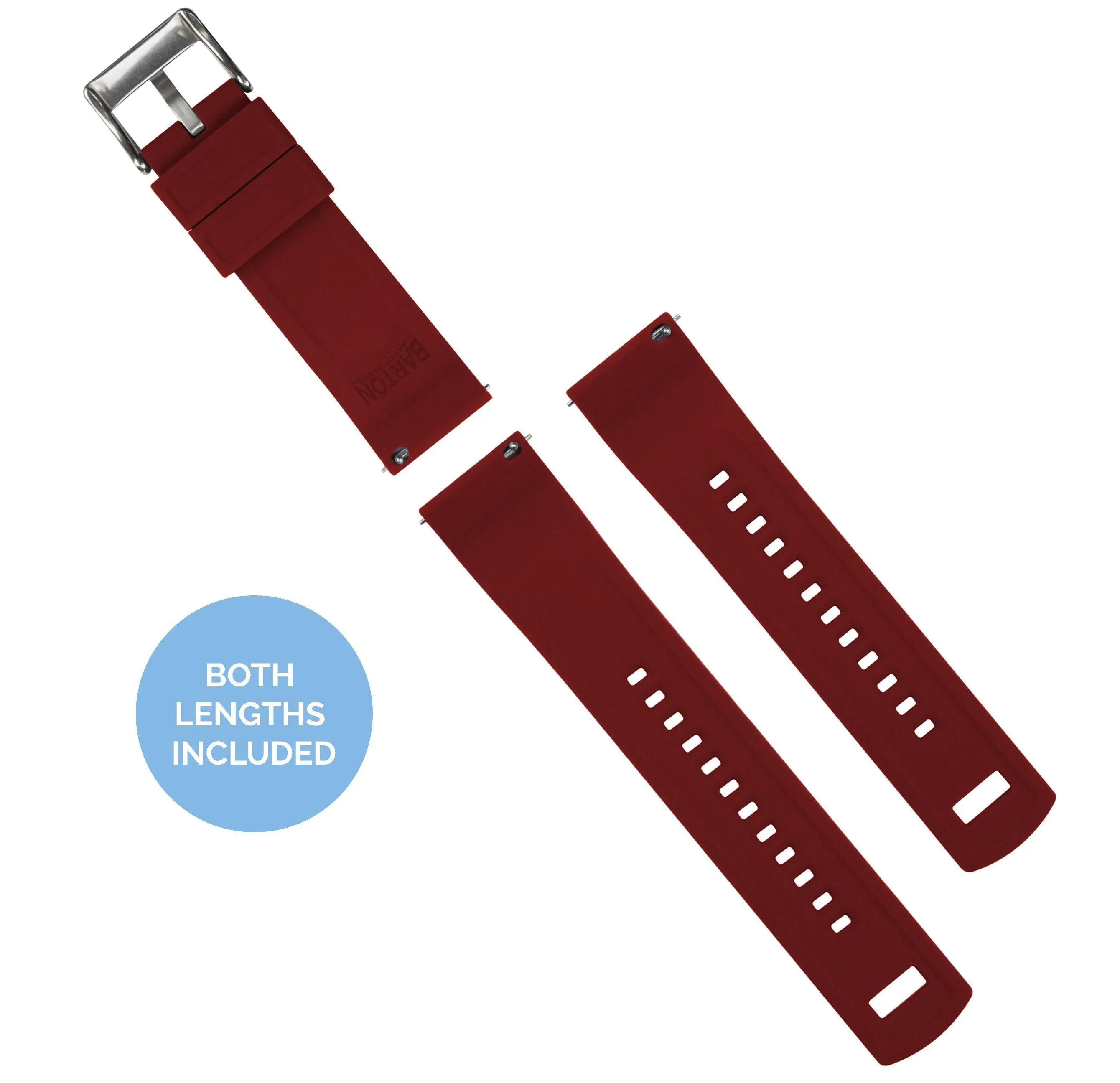 Navy Blue Top Crimson Red Bottom Elite Silicone Watch Band (19mm SALE)
