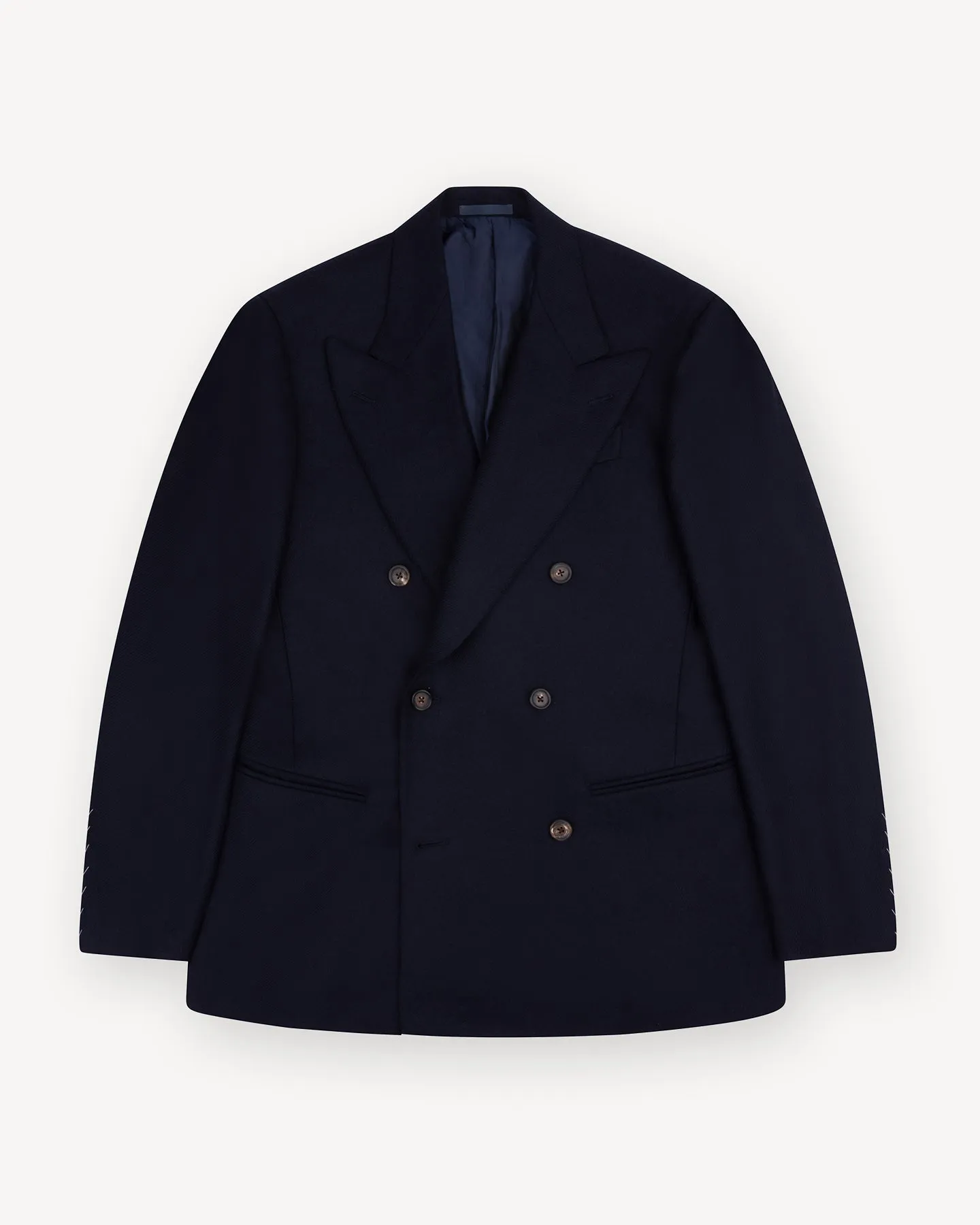 Navy Flannel Double Breasted Sport Coat