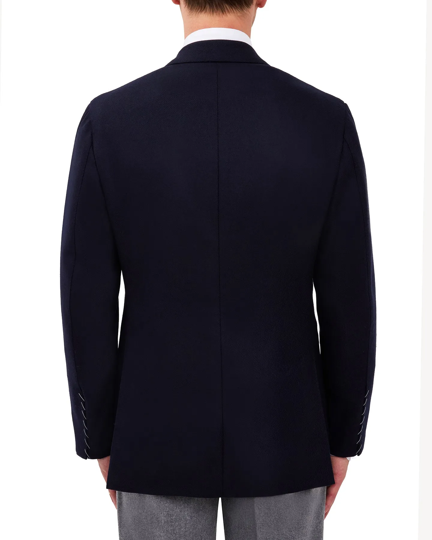 Navy Flannel Double Breasted Sport Coat