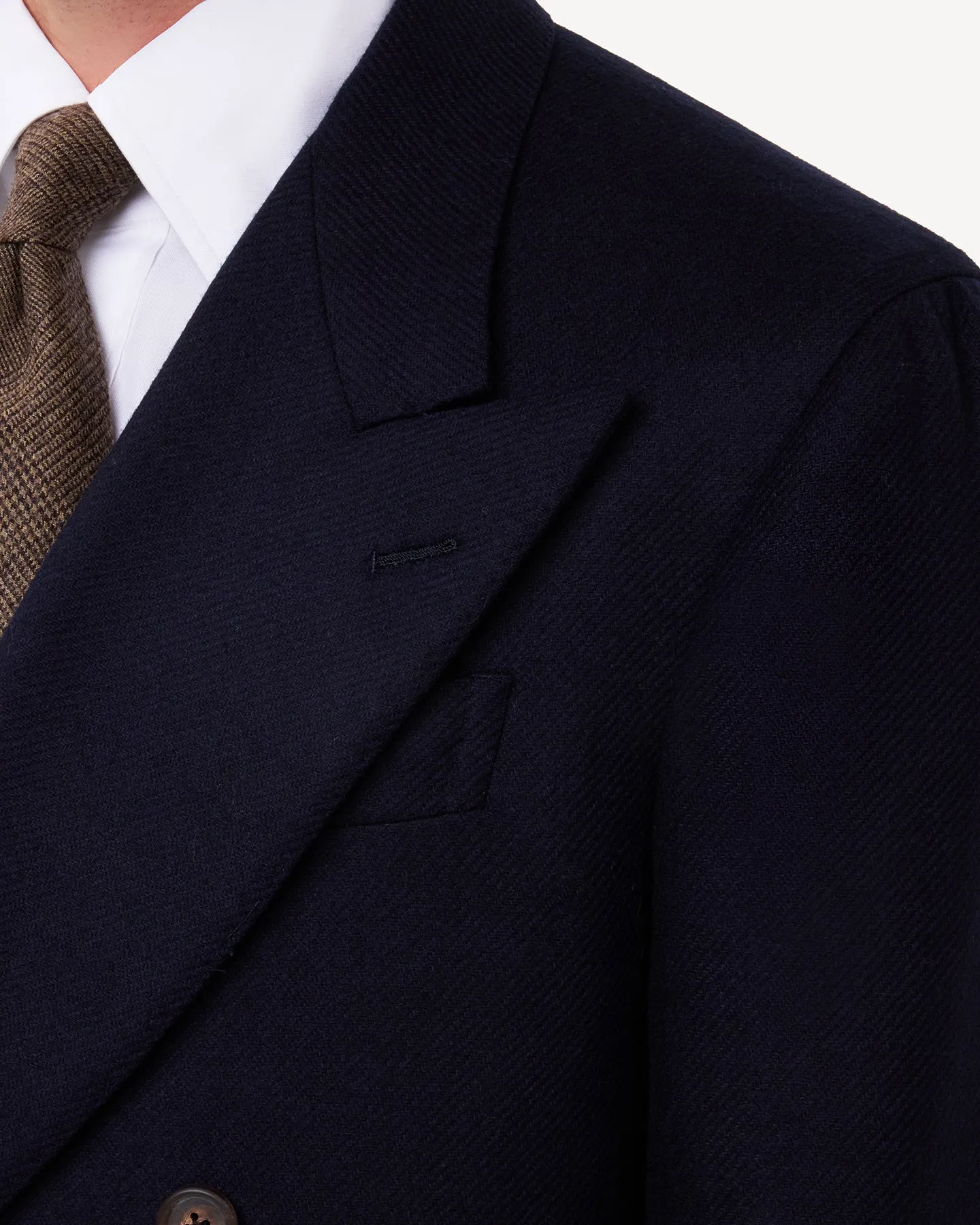 Navy Flannel Double Breasted Sport Coat