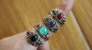 Nepal Onyx Stone Adjustable Rings