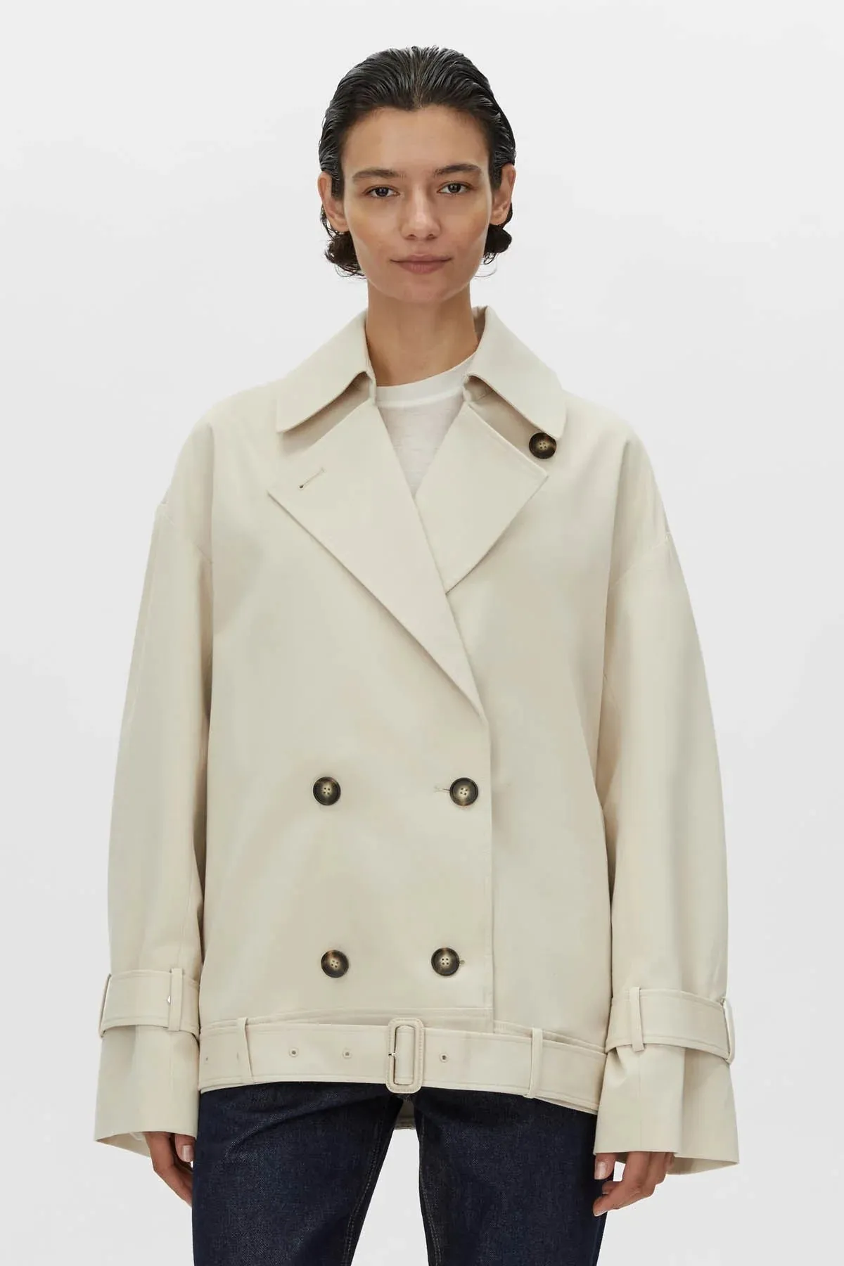 Neroli Short Trench | Alabaster