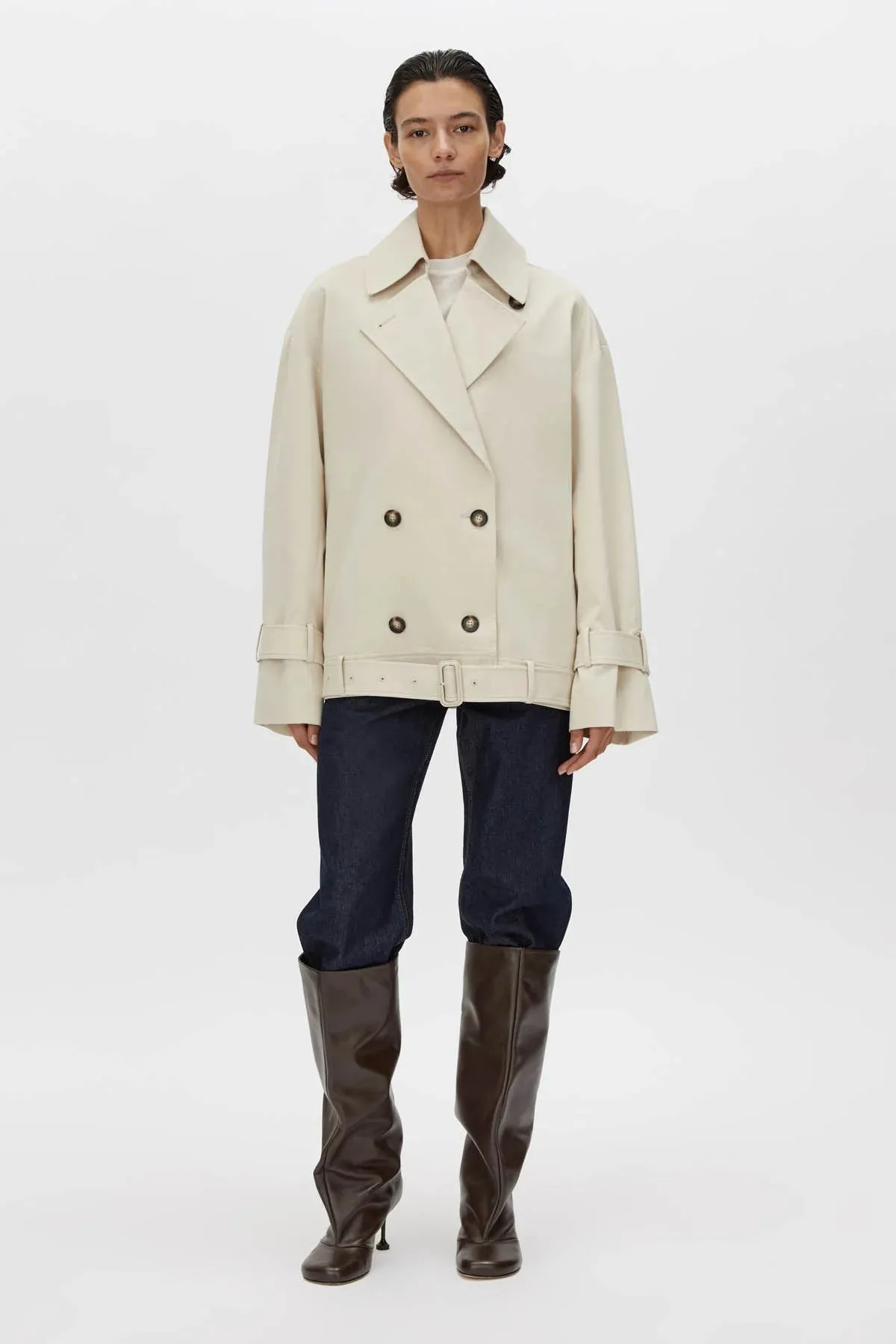 Neroli Short Trench | Alabaster