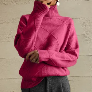 Nessa Geometric Turtleneck Long Sleeve Sweater