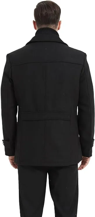 NEW Litteking Men's Winter Pea Coat Casual Woolen Trench Coat Single Breasted Short Wool Jacket - Size Medium - Retails $150 