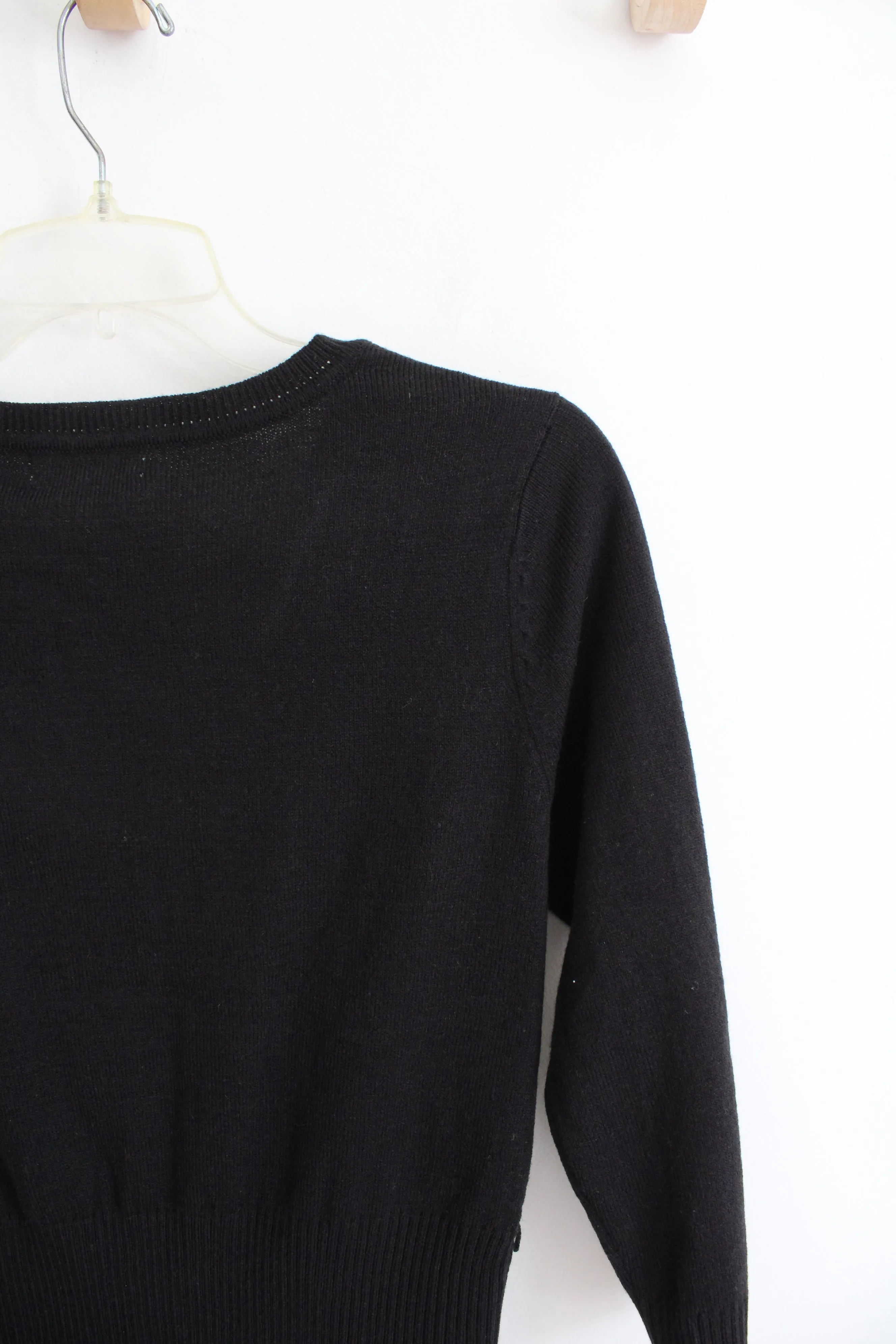 New York & Company Black Fitted Ribbed Sweater | S