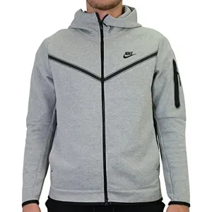 Nike M NSW Tch FLC Hoodie Fz Wr Joggers & Tracksuits Men Grey/Black - S - Jackets Pants