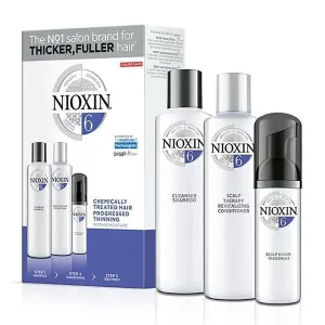 Nioxin System 6 Trial Kit for Chemically Treated Hair with Progressed Thinning, 150ml 150ml 50ml