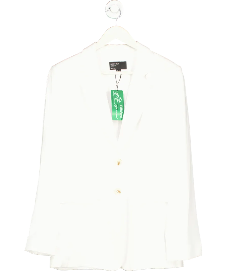 Nobody's Child White Single Breasted Blazer UK 8