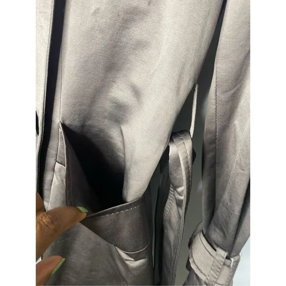 NWOT Zara Women's Metallic Brown Double Breasted Trench Coat Size Small