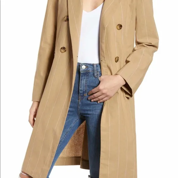 NWT Prima X Nordstrom  Double Breasted Jacket Trench Coat Large