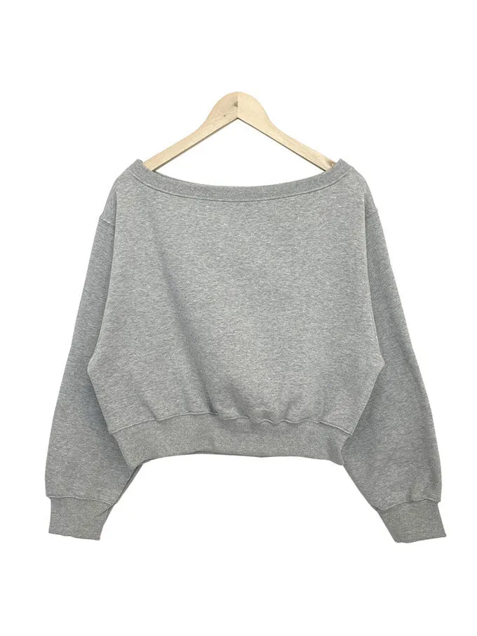 Off-shoulder loose fit sweater
