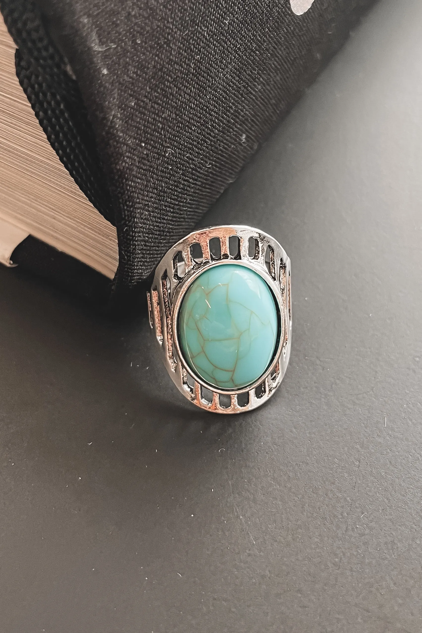 Oh She Went There Silver Western Turquiose Statment Rings