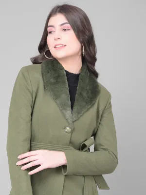 Olive Single Breasted Trench Coat