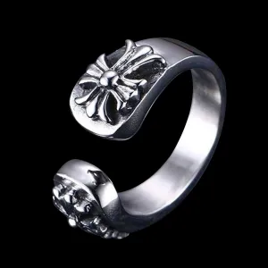 Open Ring with Crosses