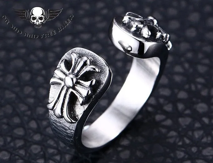 Open Ring with Crosses