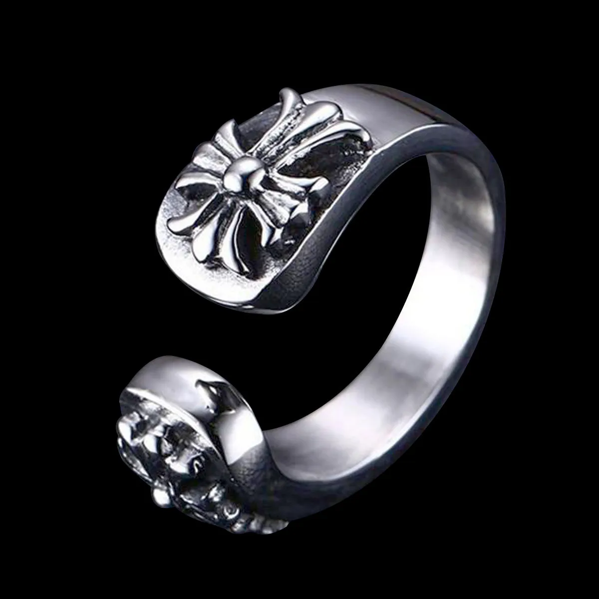 Open Ring with Crosses