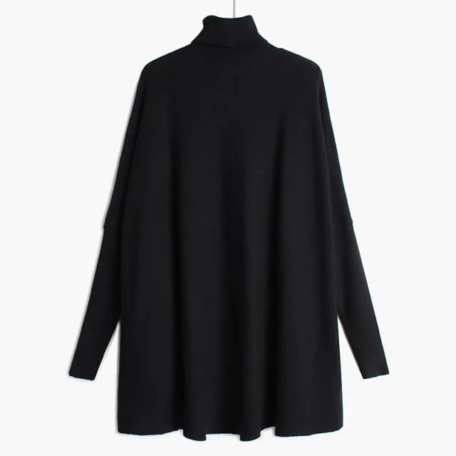 Oversized Knitting Sweater Loose Fit Turtleneck
