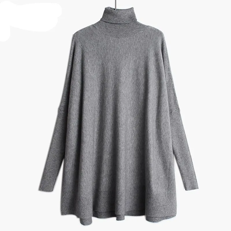 Oversized Knitting Sweater Loose Fit Turtleneck