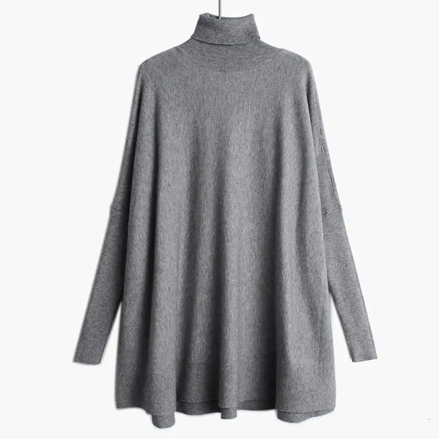 Oversized Knitting Sweater Loose Fit Turtleneck
