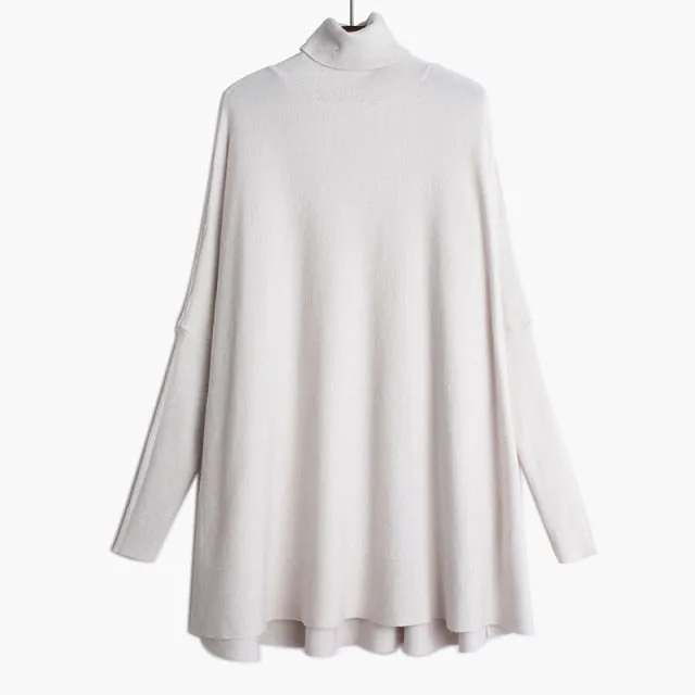 Oversized Knitting Sweater Loose Fit Turtleneck