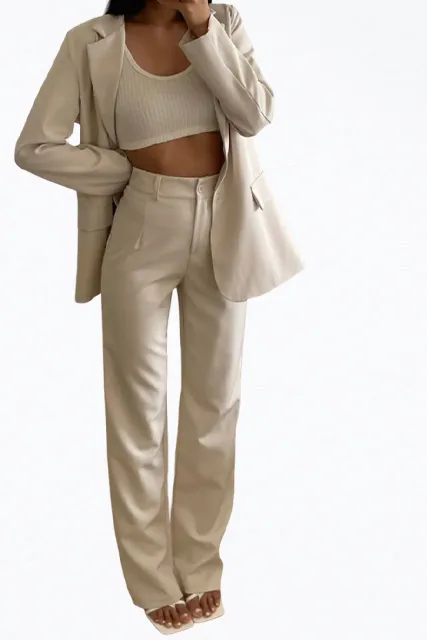 OVERSIZED SINGLE-BREASTED TWILL CREPE BLAZER