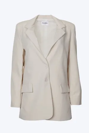 OVERSIZED SINGLE-BREASTED TWILL CREPE BLAZER