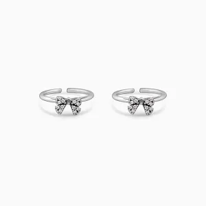 Oxidised Silver Bow Toe Rings