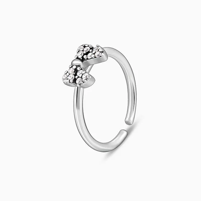 Oxidised Silver Bow Toe Rings