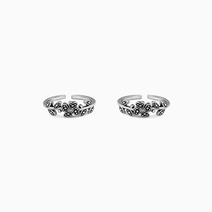Oxidised Silver Chameli Toe Rings