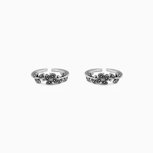 Oxidised Silver Chameli Toe Rings