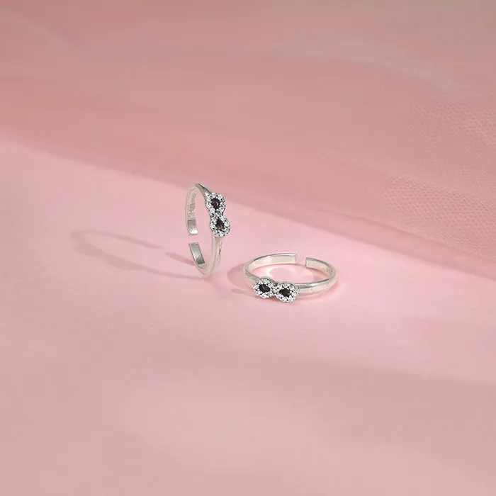 Oxidised Silver Elegant Infinity Toe Rings
