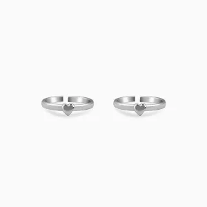Oxidised Silver Heart Toe Rings