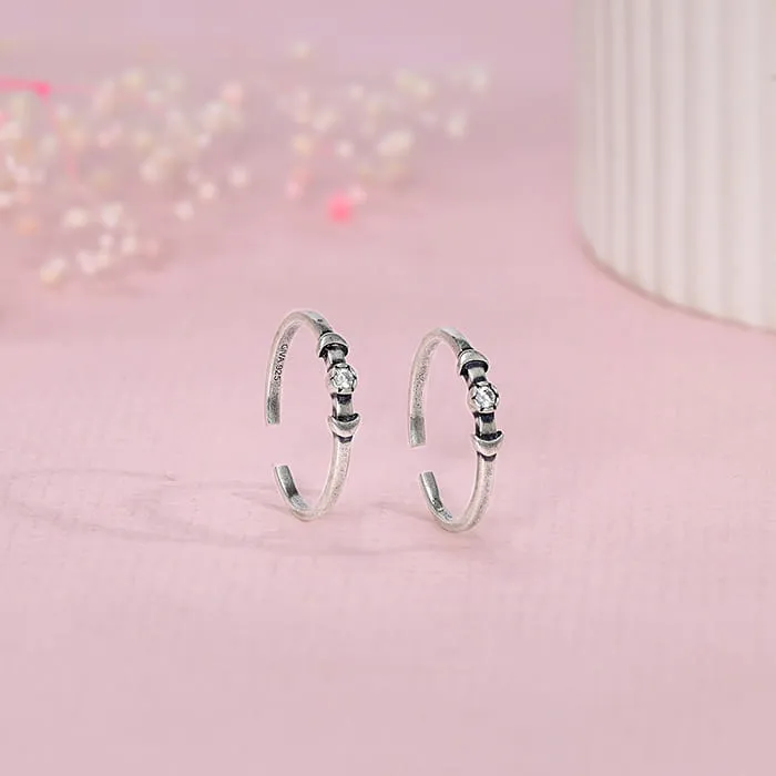 Oxidised Silver Tamanna Toe Rings