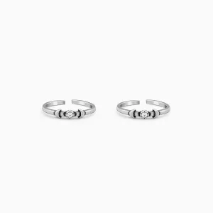 Oxidised Silver Tamanna Toe Rings