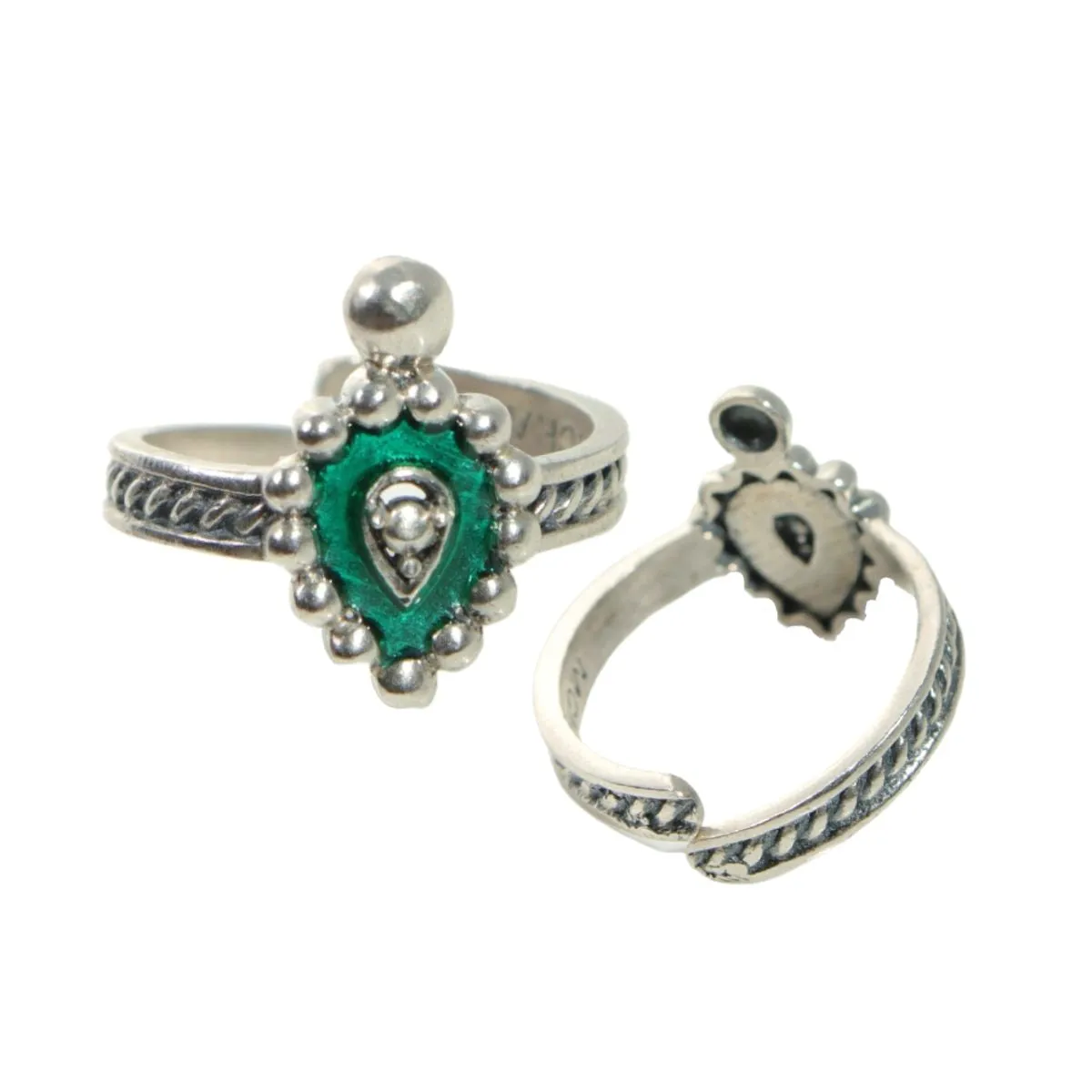 Panna Silver Toe Rings by MOHA