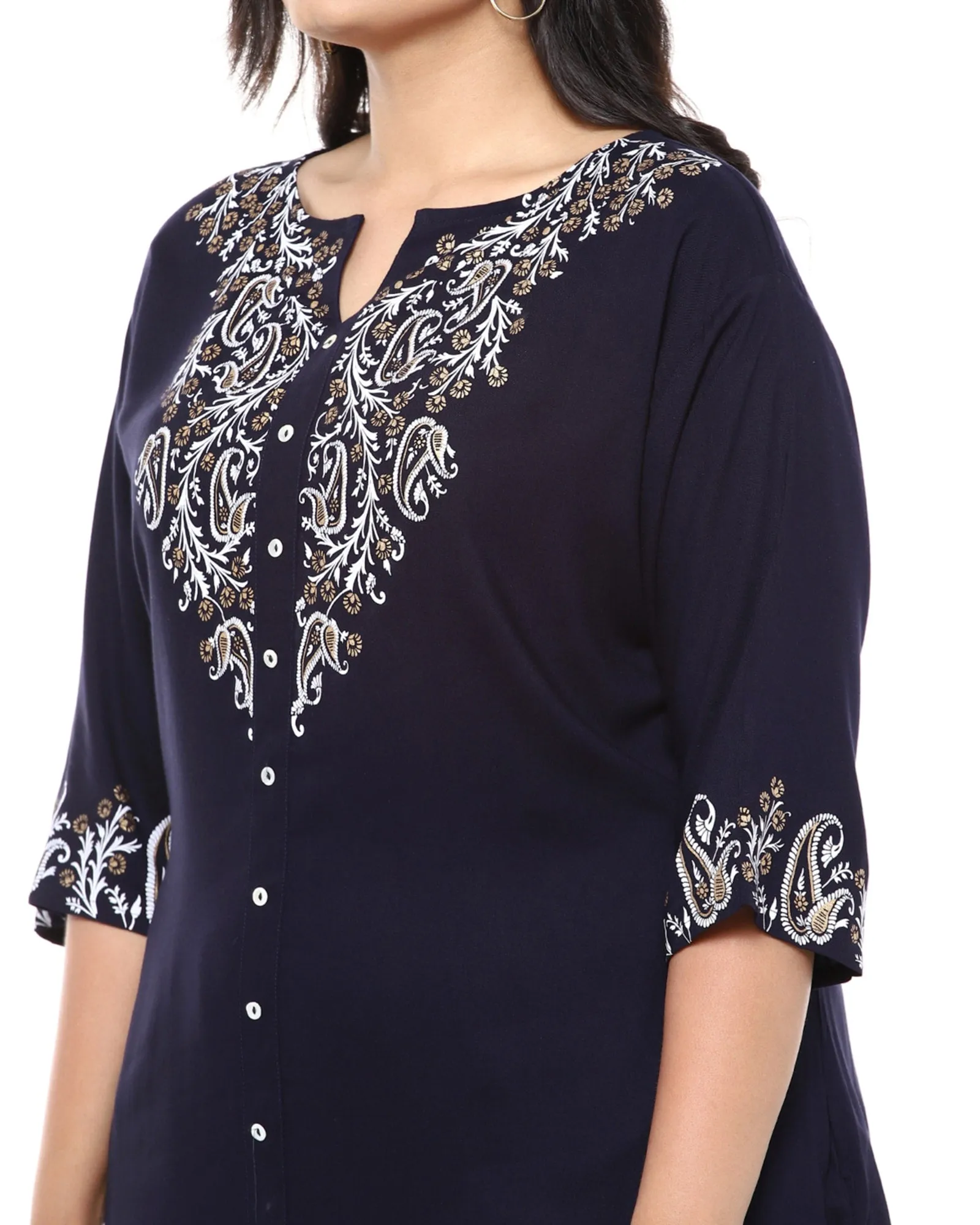 Pastle Printed Kurta Set | Navy