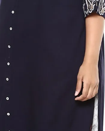 Pastle Printed Kurta Set | Navy