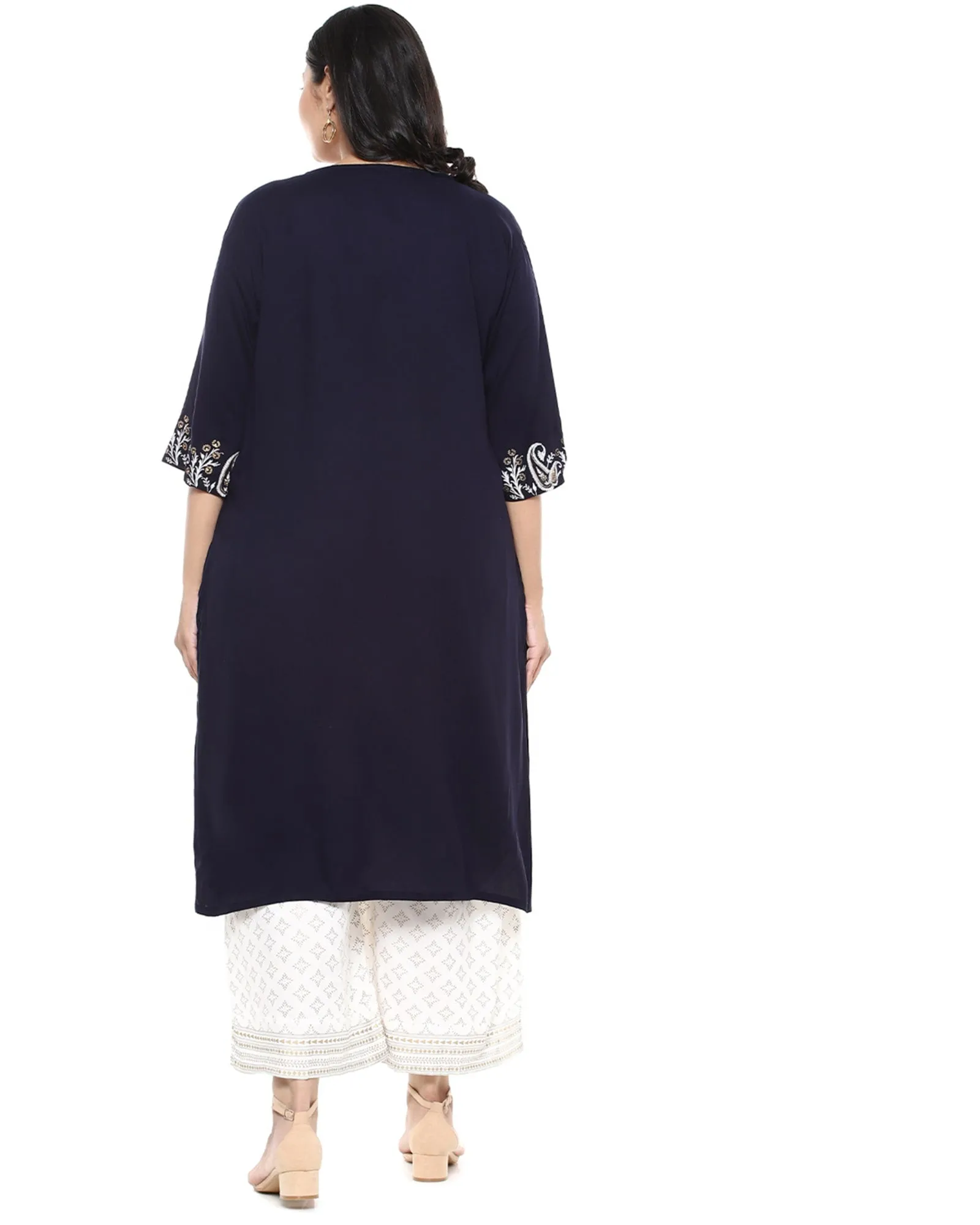 Pastle Printed Kurta Set | Navy