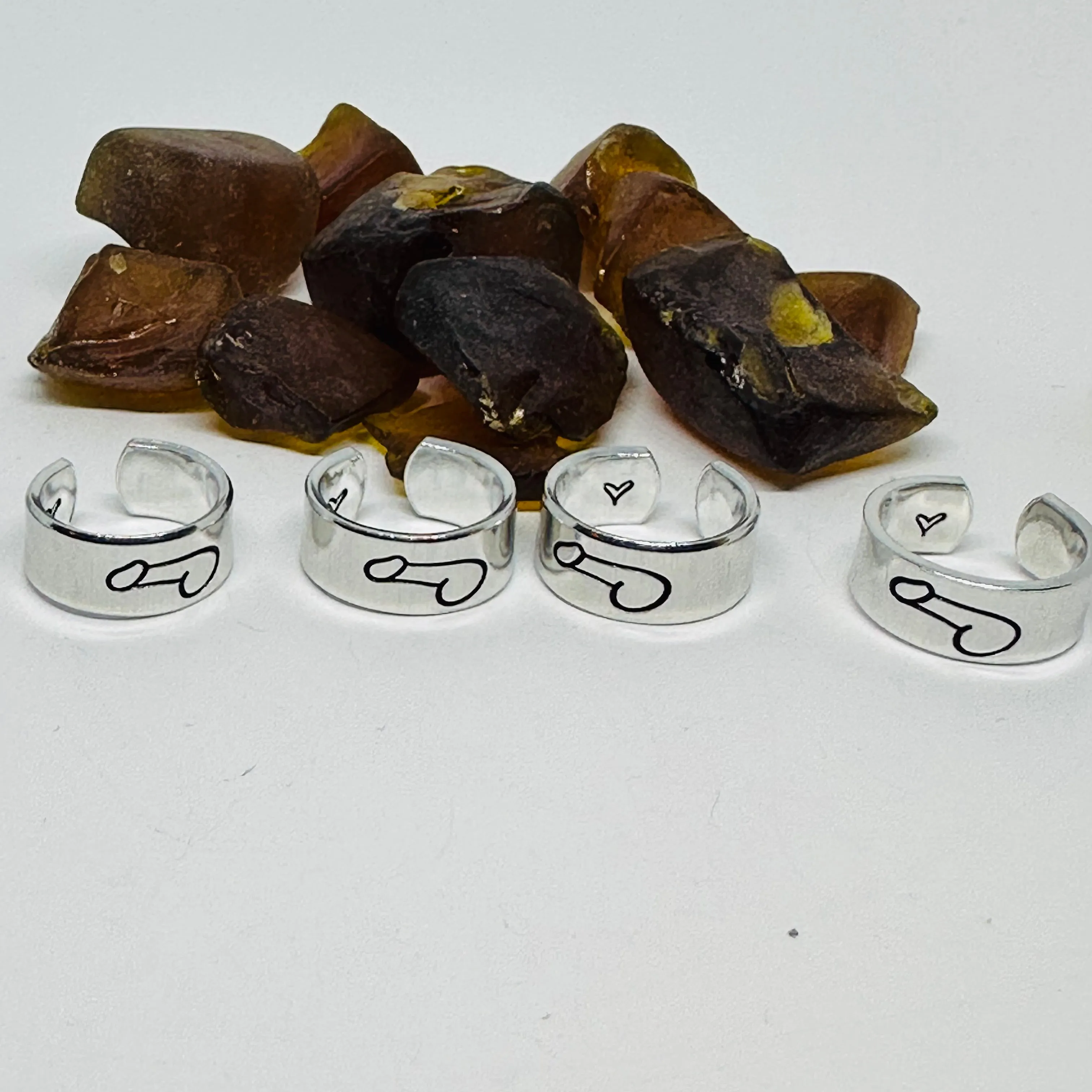 Penis Design Hand Stamped Ring | Statement | Stamped Metal Cuff Ring | Toe Finger Ring | Sex Cock Dick Schlong Johnson Jewelry